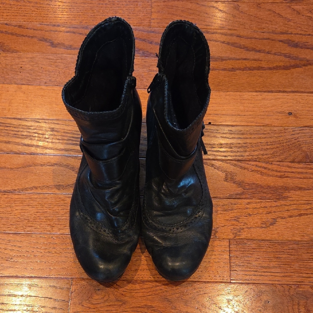 Black Leather Ankle Boots